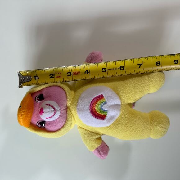 Care Bears Cheer Rainbow Pink Bear In Duck Costume 2008 8" Plush Stuffed Animal - Picture 8 of 8